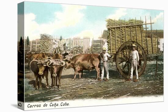 Sugar Cane Cart, Cuba-null-Stretched Canvas