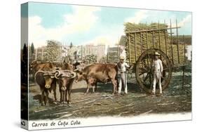 Sugar Cane Cart, Cuba-null-Stretched Canvas