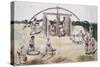 Sugar Cane Pressing, Kutch School, circa 1840-50-null-Stretched Canvas