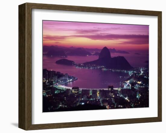Sugar Loaf Mountain, Guanabara Bay, Rio de Janeiro, Brazil-null-Framed Premium Photographic Print