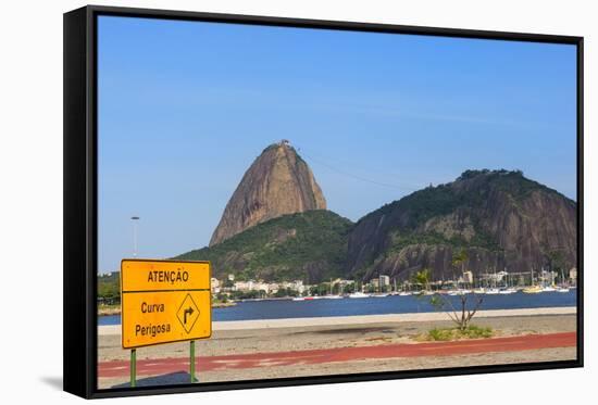 Sugar Loaf Mountain Viewed from Botafogo, Rio De Janeiro, Brazil, South America-Gabrielle and Michael Therin-Weise-Framed Stretched Canvas