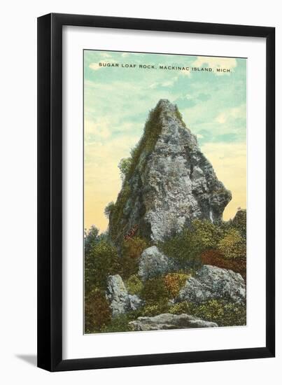 Sugar Loaf Rock, Mackinac Island, Michigan-null-Framed Art Print