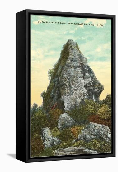 Sugar Loaf Rock, Mackinac Island, Michigan-null-Framed Stretched Canvas