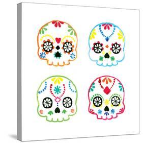 Sugar Magnolia Skulls-Rosa Mesa-Stretched Canvas