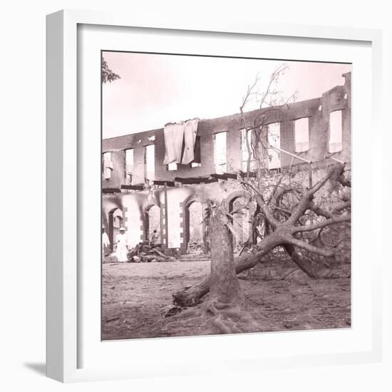 Sugar Plantation Ruins. Tahiti, Late 1800s-Charles Gustave Spitz-Framed Photographic Print