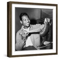 Sugar Ray Robinson Dusting Off His Boxing Gloves for His 1954 Comeback Fight-null-Framed Photo