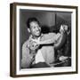 Sugar Ray Robinson Dusting Off His Boxing Gloves for His 1954 Comeback Fight-null-Framed Photo