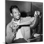 Sugar Ray Robinson Dusting Off His Boxing Gloves for His 1954 Comeback Fight-null-Mounted Photo