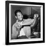 Sugar Ray Robinson Dusting Off His Boxing Gloves for His 1954 Comeback Fight-null-Framed Photo