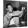 Sugar Ray Robinson Dusting Off His Boxing Gloves for His 1954 Comeback Fight-null-Mounted Photo