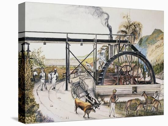 Sugar Refinery in Guinea, Watercolour, 20th Century-null-Stretched Canvas