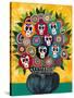 Sugar Skull Bouquet-Kerri Ambrosino-Stretched Canvas