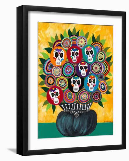 Sugar Skull Bouquet-Kerri Ambrosino-Framed Premium Giclee Print