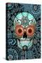 Sugar Skull Caribbean Blue-Fusion Idol Arts-Stretched Canvas