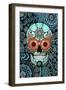 Sugar Skull Caribbean Blue-Fusion Idol Arts-Framed Premium Giclee Print