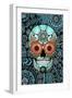 Sugar Skull Caribbean Blue-Fusion Idol Arts-Framed Premium Giclee Print