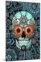 Sugar Skull Caribbean Blue-Fusion Idol Arts-Mounted Premium Giclee Print