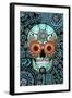 Sugar Skull Caribbean Blue-Fusion Idol Arts-Framed Giclee Print