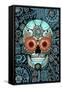 Sugar Skull Caribbean Blue-Fusion Idol Arts-Framed Stretched Canvas