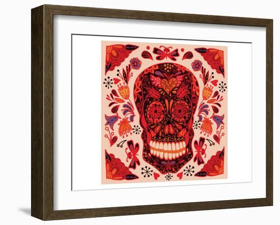 Sugar Skull Day of the Dead-null-Framed Art Print