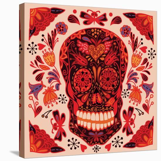 Sugar Skull Day of the Dead-null-Stretched Canvas