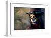 Sugar Skull Girl in Tophat, in the Forest-Elisanth-Framed Photographic Print