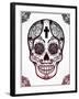 Sugar Skull in Floral Frame Illustration.-Katja Gerasimova-Framed Art Print