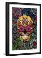 Sugar Skull Paisley Garden-Fusion Idol Arts-Framed Giclee Print