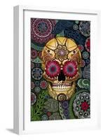 Sugar Skull Paisley Garden-Fusion Idol Arts-Framed Giclee Print