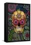 Sugar Skull Paisley Garden-Fusion Idol Arts-Framed Stretched Canvas