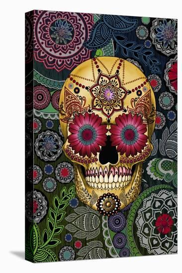 Sugar Skull Paisley Garden-Fusion Idol Arts-Stretched Canvas