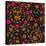 Sugar Skull Seamless Pattern-Blackspring-Stretched Canvas