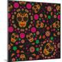 Sugar Skull Seamless Pattern-Blackspring-Mounted Art Print