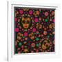 Sugar Skull Seamless Pattern-Blackspring-Framed Art Print