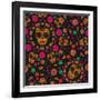 Sugar Skull Seamless Pattern-Blackspring-Framed Art Print