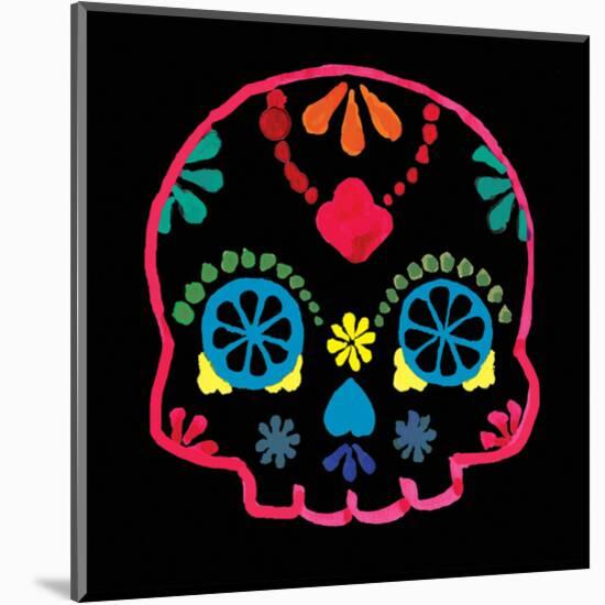 Sugar Skull Velvet III-Rosa Mesa-Mounted Art Print