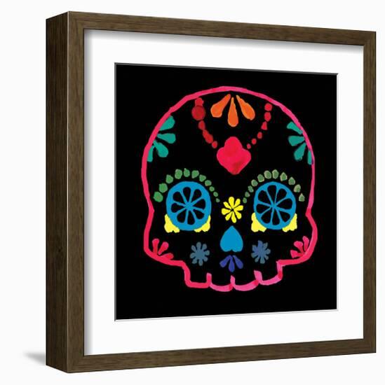 Sugar Skull Velvet III-Rosa Mesa-Framed Art Print