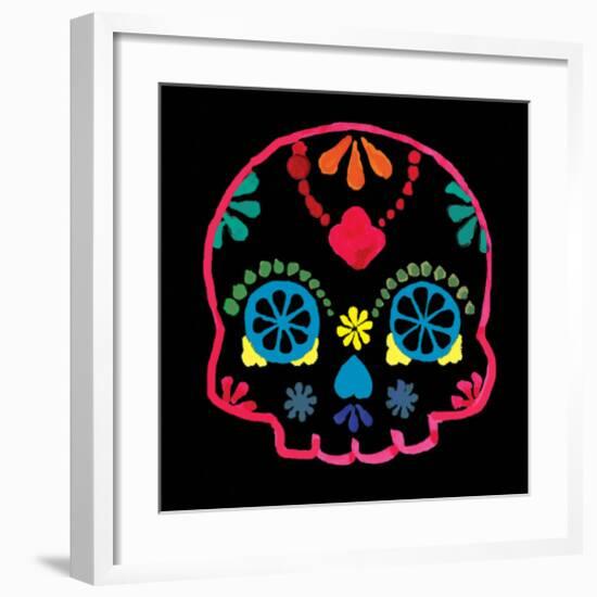 Sugar Skull Velvet III-Rosa Mesa-Framed Art Print