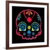 Sugar Skull Velvet III-Rosa Mesa-Framed Art Print