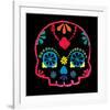 Sugar Skull Velvet III-Rosa Mesa-Framed Art Print