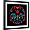 Sugar Skull Velvet III-Rosa Mesa-Framed Art Print