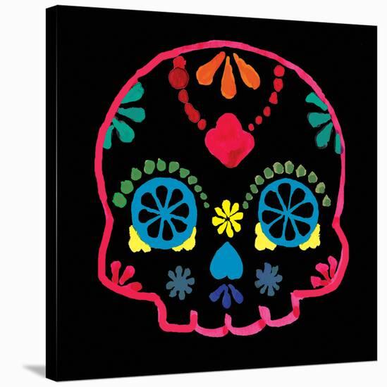 Sugar Skull Velvet III-Rosa Mesa-Stretched Canvas