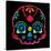 Sugar Skull Velvet III-Rosa Mesa-Stretched Canvas