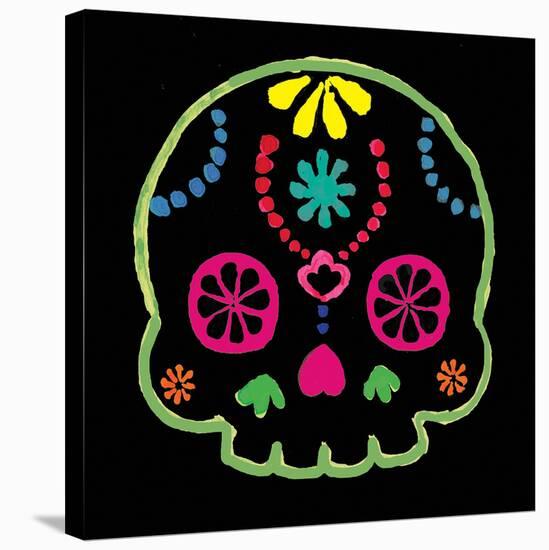 Sugar Skull Velvet IV-Rosa Mesa-Stretched Canvas