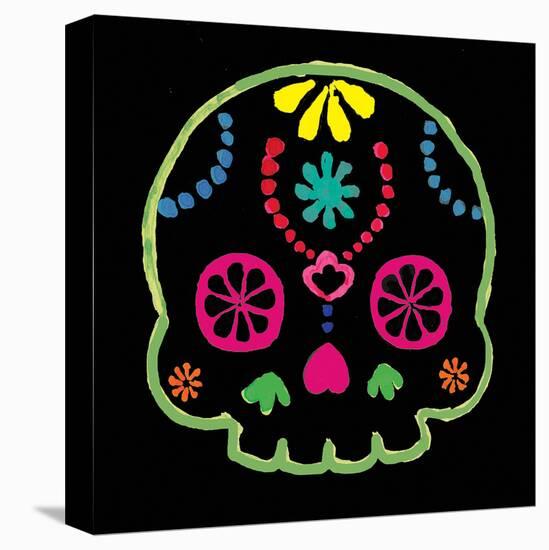 Sugar Skull Velvet IV-Rosa Mesa-Stretched Canvas