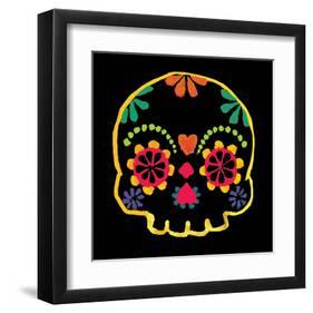 Sugar Skull Velvet-Rosa Mesa-Framed Art Print