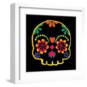 Sugar Skull Velvet-Rosa Mesa-Framed Art Print