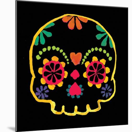 Sugar Skull Velvet-Rosa Mesa-Mounted Art Print