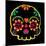 Sugar Skull Velvet-Rosa Mesa-Mounted Art Print