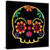 Sugar Skull Velvet-Rosa Mesa-Stretched Canvas